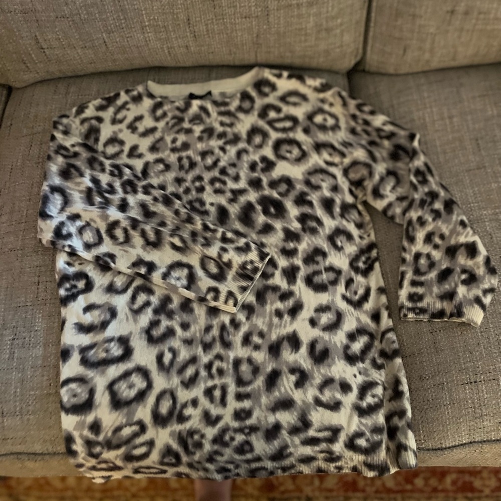 Talbots leopard print cashmere sweater